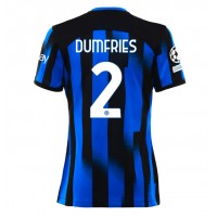 Inter Milan Denzel Dumfries #2 Hjemmebanetrøje Dame 2023-24 Kortærmet